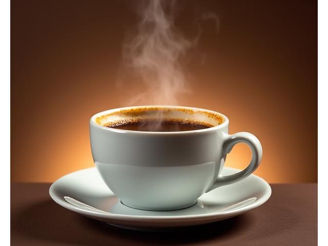 Steaming cup of decaffeinated coffee